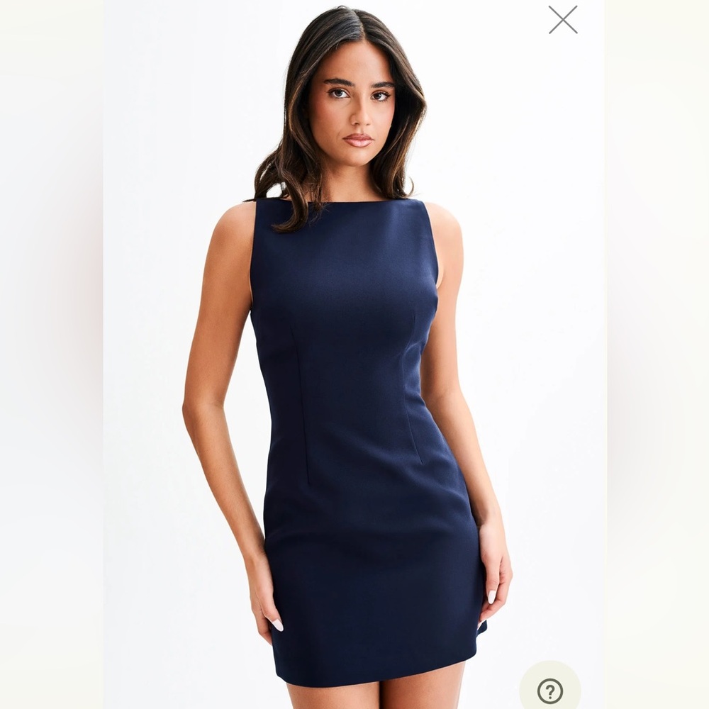 NEW UNWORN TAGS ON & OG PACKAGING Meshki Angela Suiting Mini Dress Navy
